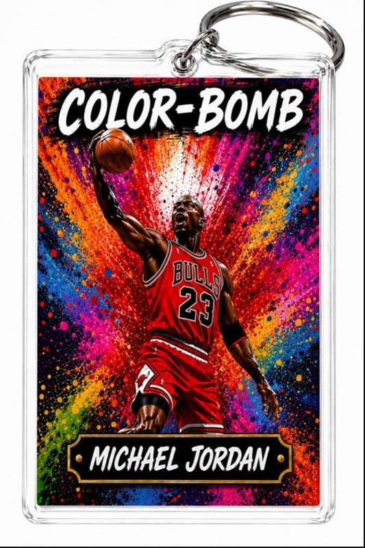 3892 Michael Jordan  Keychain | Color-Bomb | Custom  Photo Keychain No Nameplate