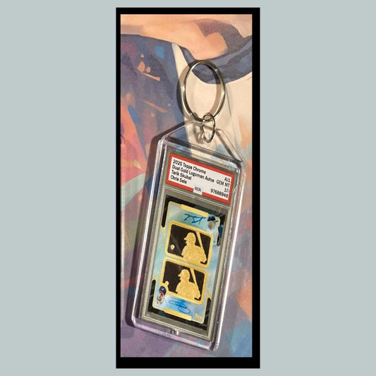 3391 Chris Sale/Tarik Skubal 2025 Logoman Chrome Gold Dual Auto Novelty Keychain
