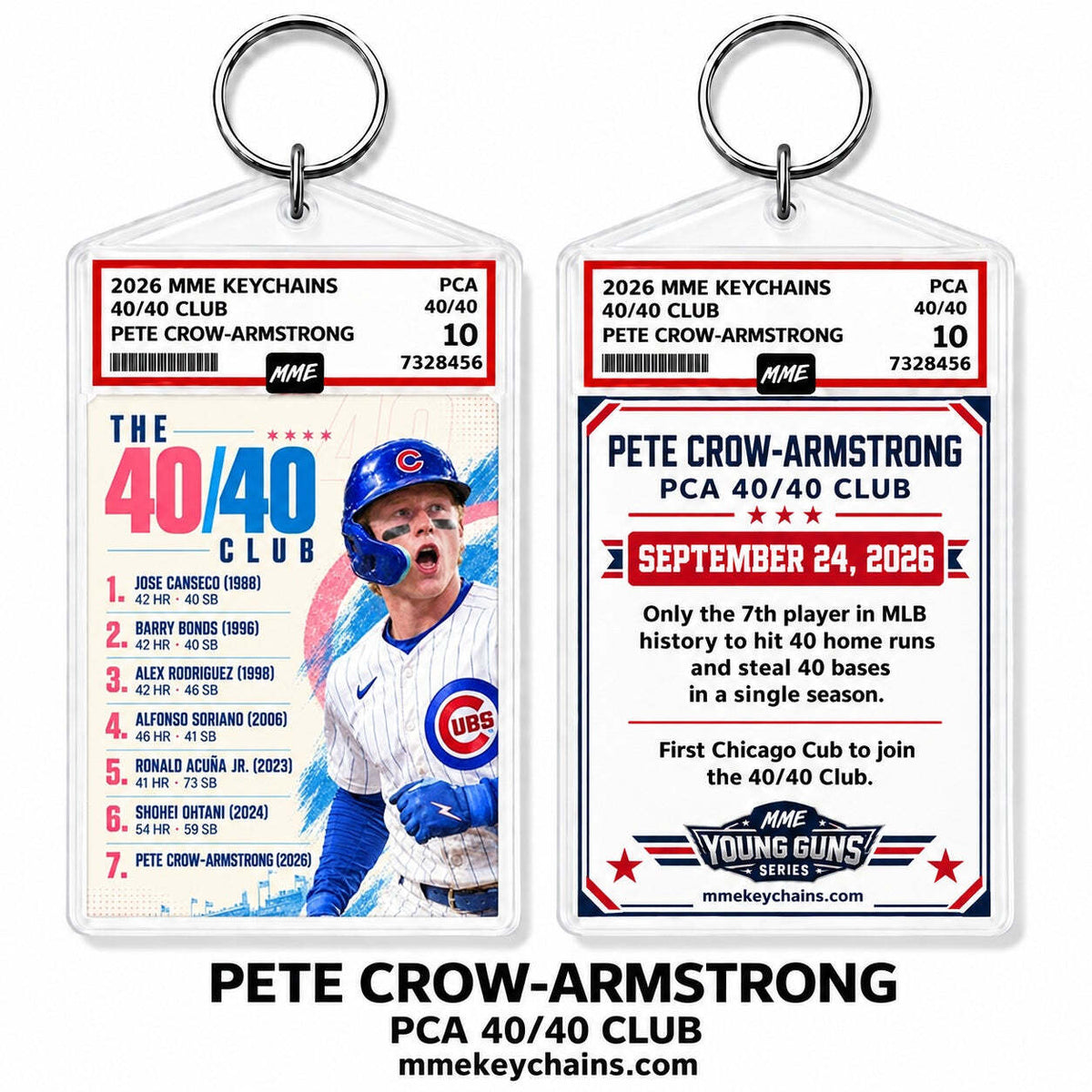 4921 Pete Crow-Armstrong PCA 40/40 Club Keychain – 40/40 Club Roster