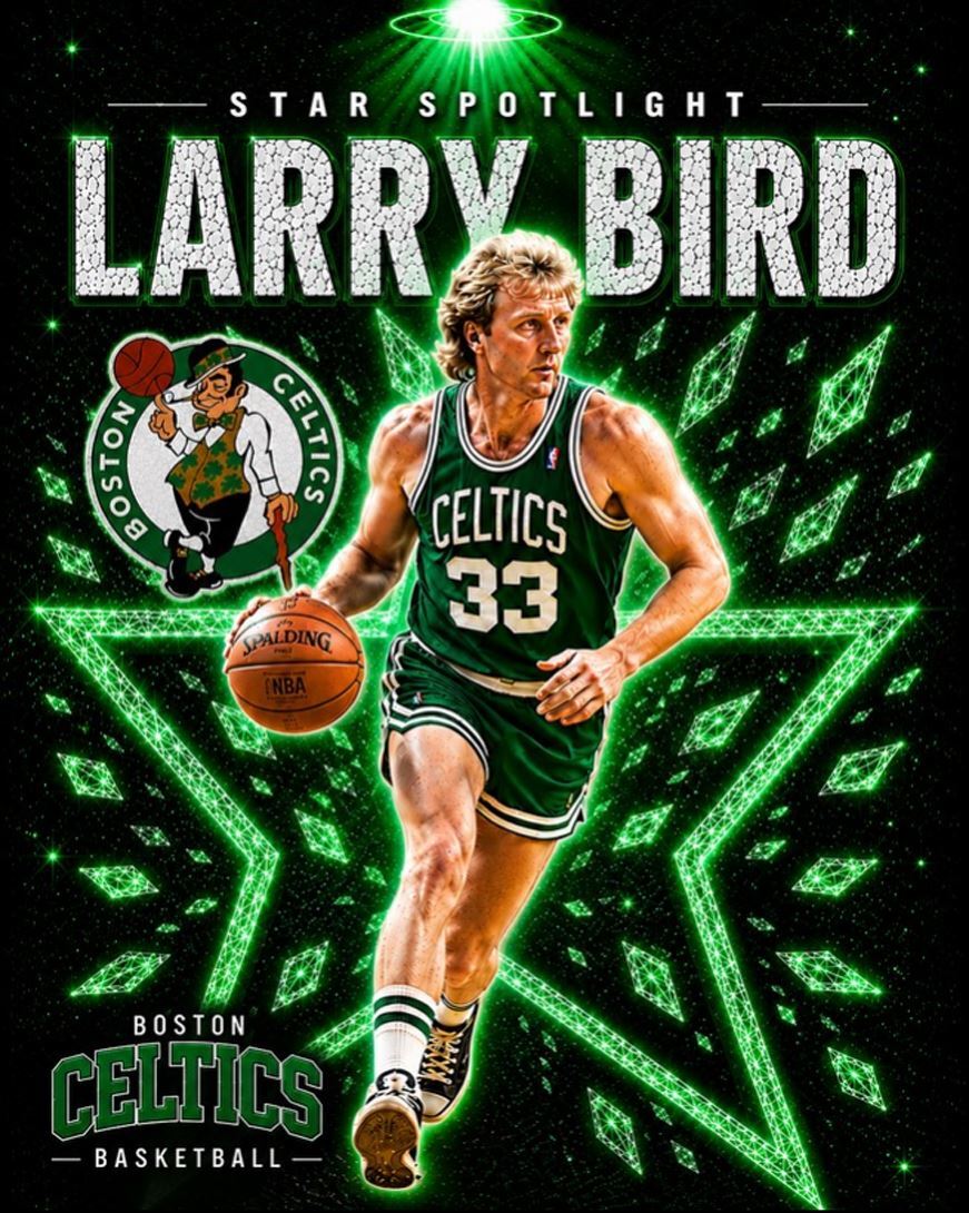3520 Larry Bird 8X10 Alt 3 Spotlight Premium 8X10 Print