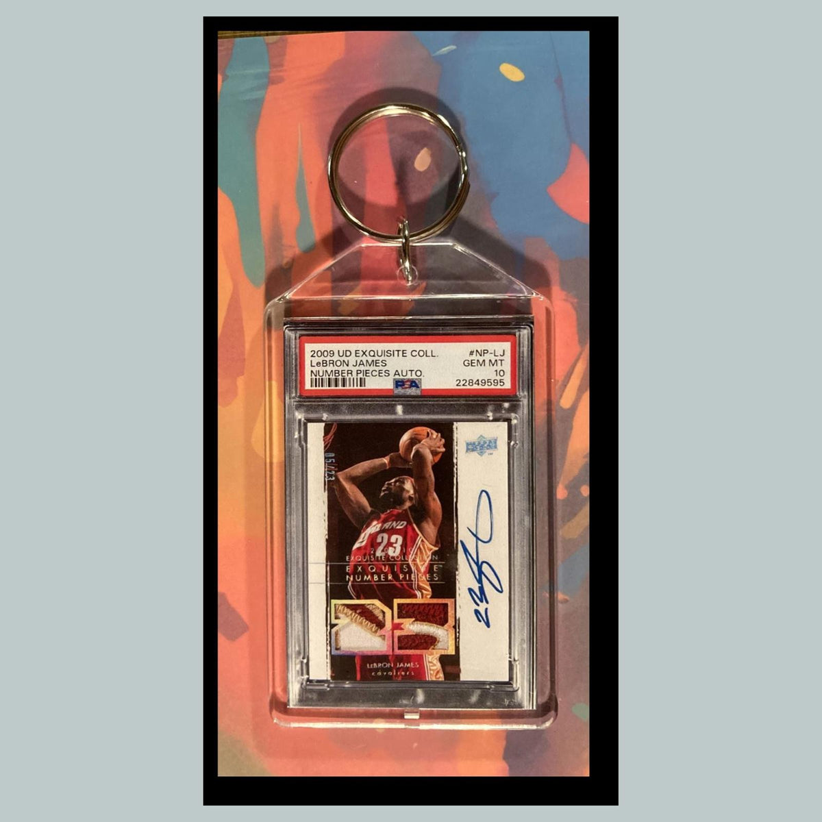 2997 LeBron James 2009 Upper Deck Exquisite Coll Auto Custom Novelty Keychain