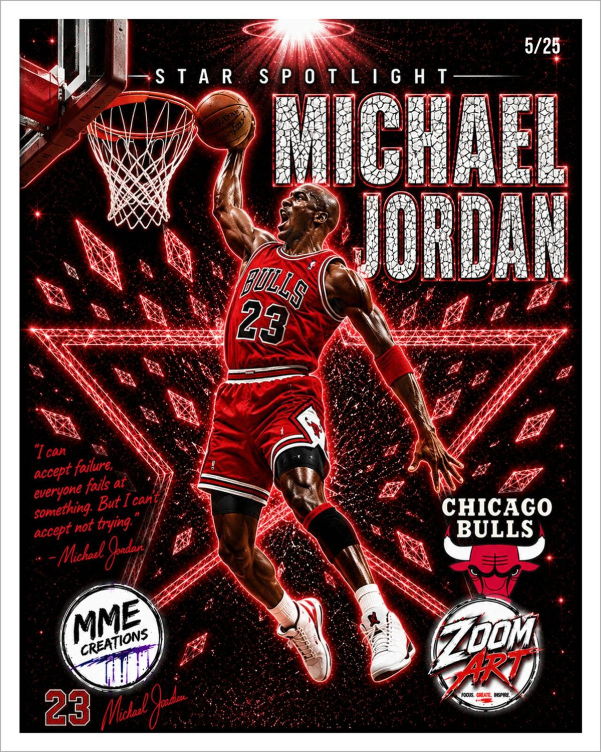2671 Star Spotlight Series | 8X10 Art Jordan-Bird-Magic Bundle Numbered to /25 BKL