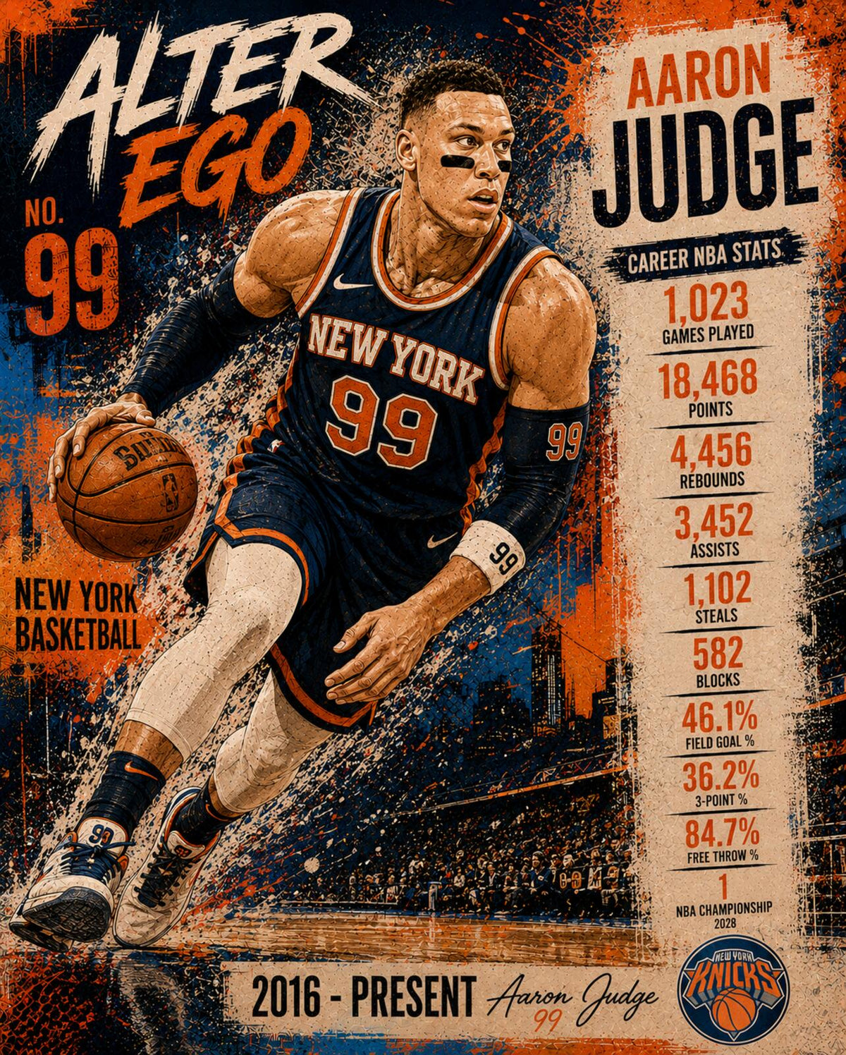 2818 Aaron Judge /25 Alter Ego What If? Zoom Art Series | 8x10 Giclée Print