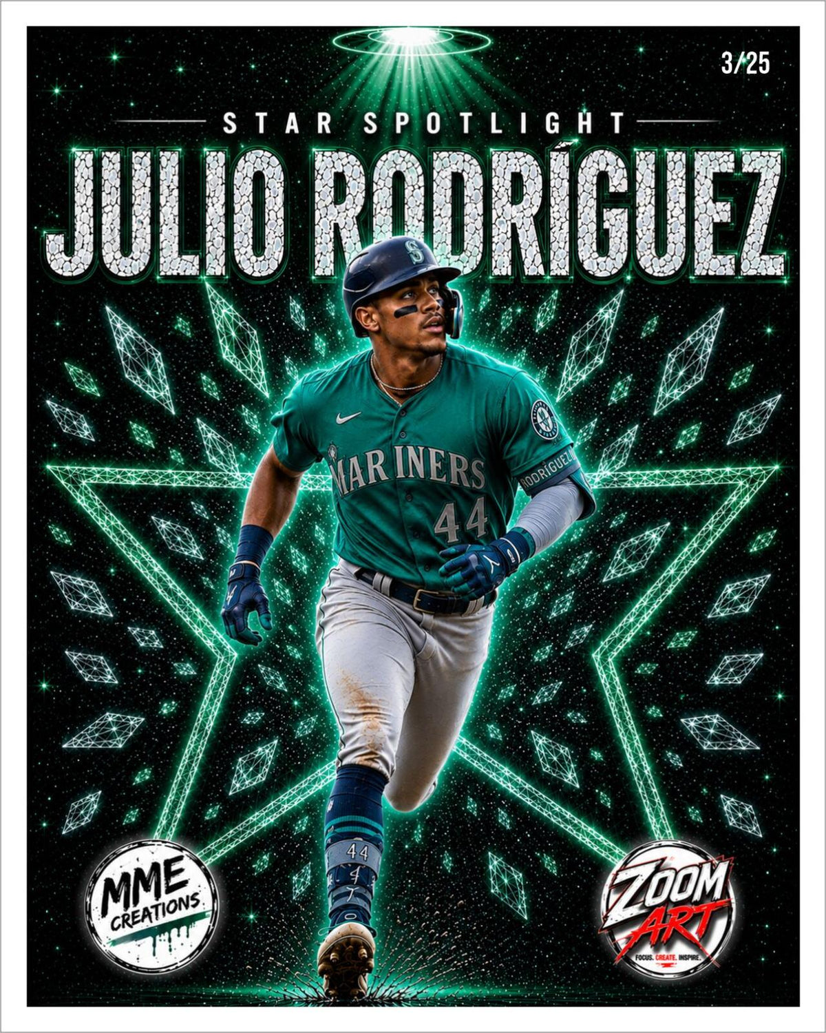 2665 Top 5 Star Spotlight Zoom Art Giclée /25 | Judge Trout Ohtani Julio Witt BBL