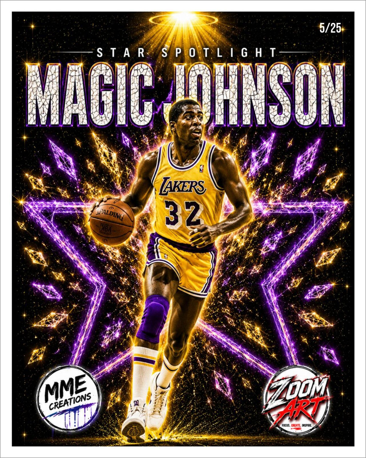2671 Star Spotlight Series | 8X10 Art Jordan-Bird-Magic Bundle Numbered to /25 BKL