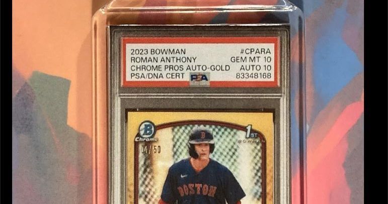 3071 Roman Anthony 2023 Bowman Chrome Prospect Gold Auto Keychain