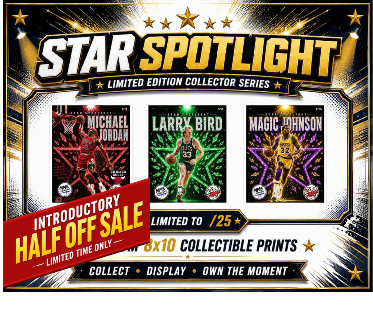 2671 Star Spotlight Series | 8X10 Art Jordan-Bird-Magic Bundle Numbered to /25 BKL