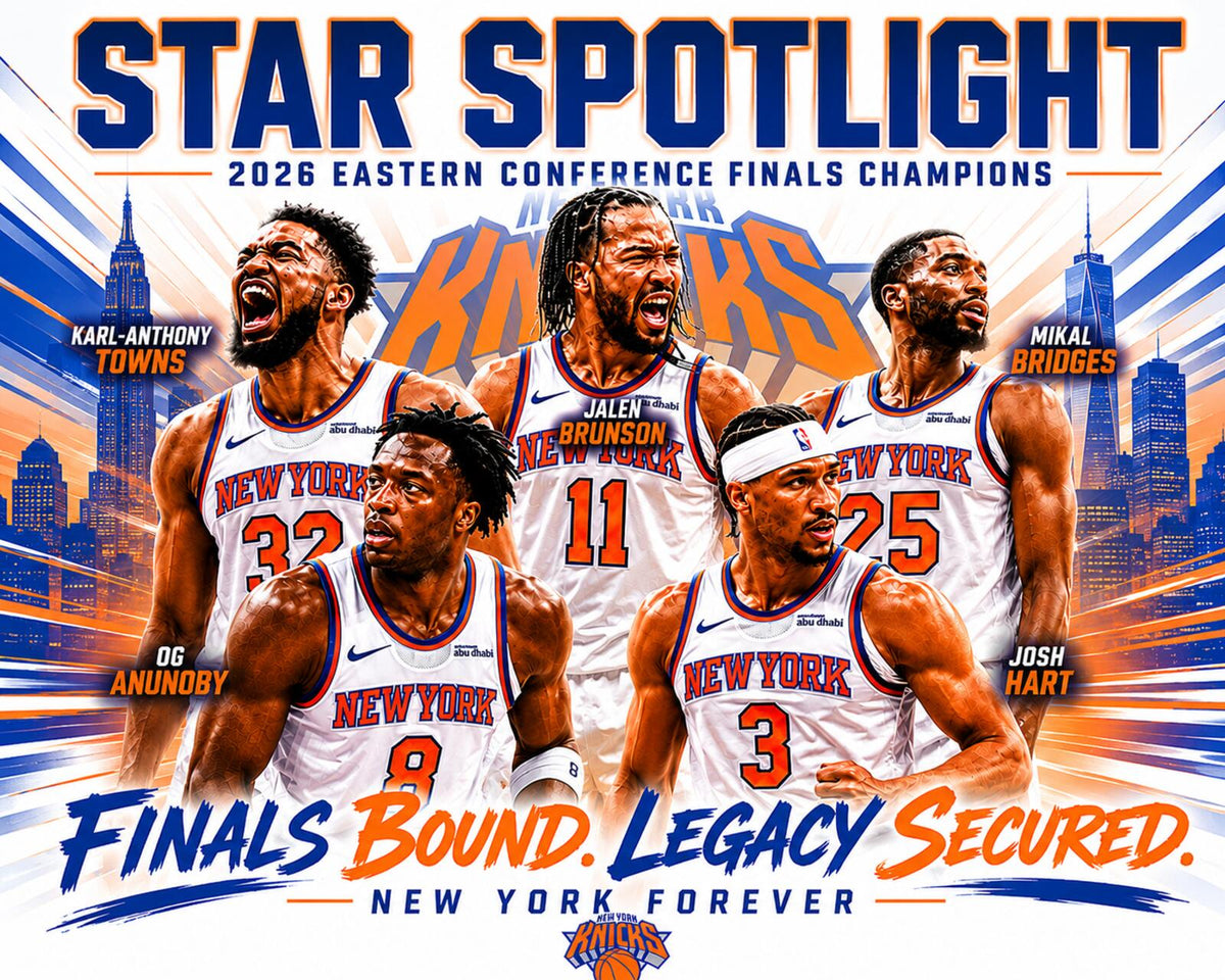 2725  Star Spotlight Base Ed Knicks Win Basketball Champs 8X10 Zoom Art Print