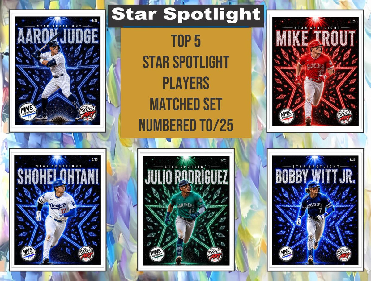2665 Top 5 Star Spotlight Zoom Art Giclée /25 | Judge Trout Ohtani Julio Witt BBL