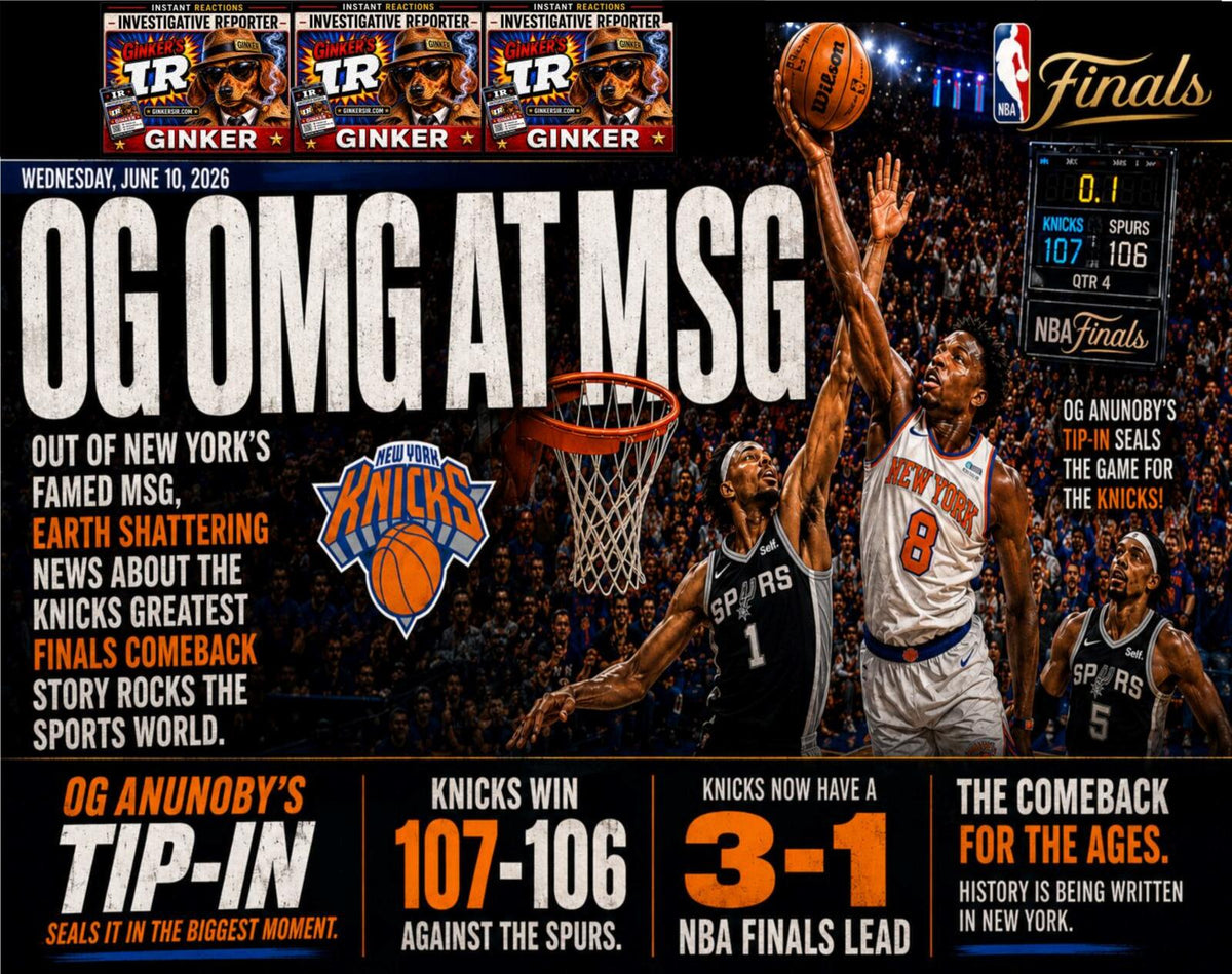 2827 OG OMG at G Knicks Win Ginker’s Instant Reactions 8X10 Art Giclée Print