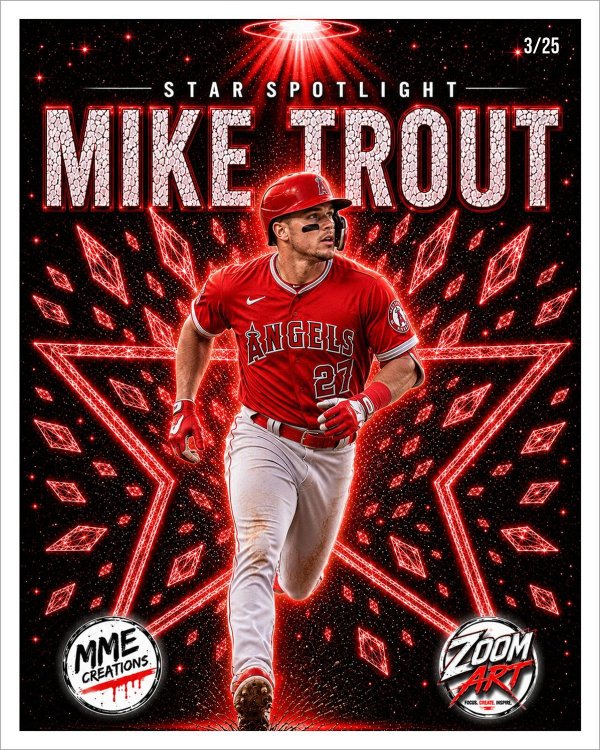 2665 Top 5 Star Spotlight Zoom Art Giclée /25 | Judge Trout Ohtani Julio Witt BBL